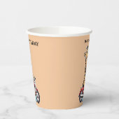 Gobelets En Papier Drôle Cartoon Giraffe À Moto, (Gauche)