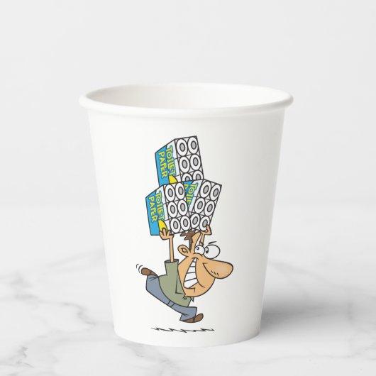 Gobelets En Papier Drôle Cartoon Homme Panique Acheter Papier Toilett (Recto)