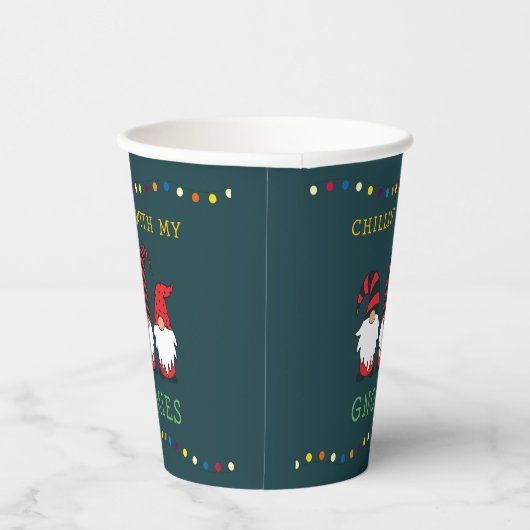 Gobelets En Papier Drôle Chillin' avec mon jeu de Noël Gnomies | (Droite)
