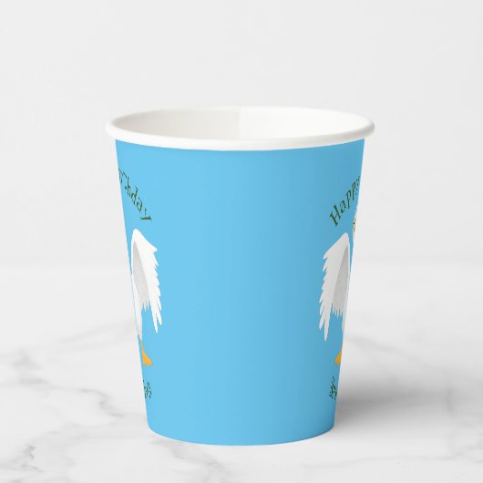 Gobelets En Papier Drôle curieuse dessin animé d'oie domestique (Gauche)