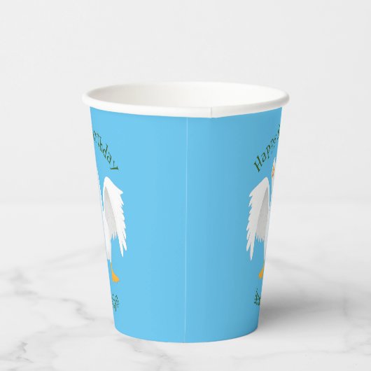 Gobelets En Papier Drôle curieuse dessin animé d'oie domestique (Droite)