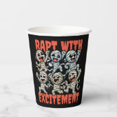 Gobelets En Papier Drôle Dancing Mummies Rapt avec excitation (Verso)