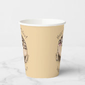 Gobelets En Papier Drôle dessin de grenouille à pluie dans le désert (Gauche)