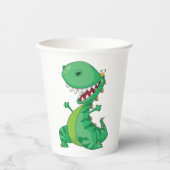 Gobelets En Papier Drôle Dinosaure Dinosaure Roaring T-Rex (Recto)