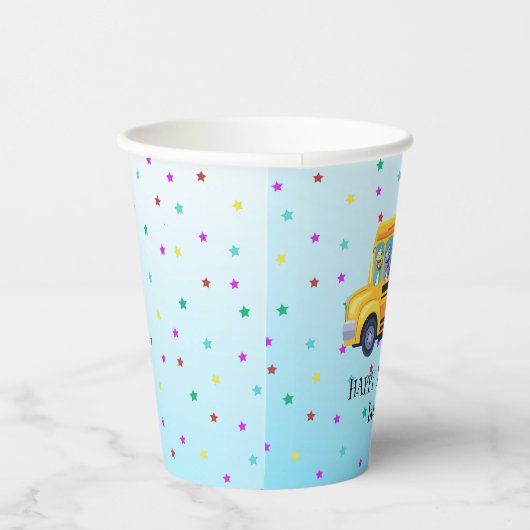 Gobelets En Papier Drôle dinosaure Retour à l'école Bus garçon Annive (Droite)