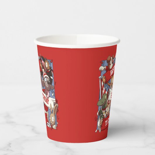 Gobelets En Papier Drôle Écharpe Waving Animal Cartoon Ventilateurs d (Gauche)