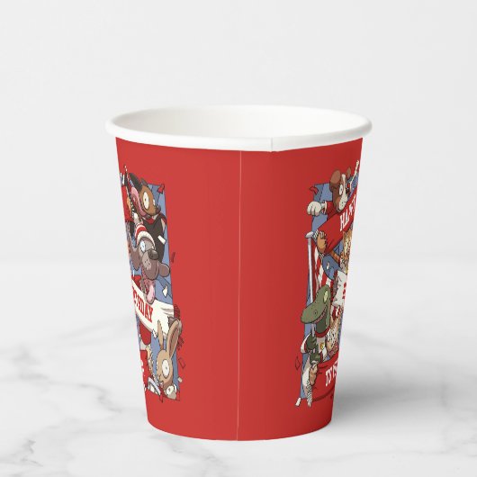 Gobelets En Papier Drôle Écharpe Waving Animal Cartoon Ventilateurs d (Droite)