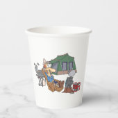 Gobelets En Papier Drôle Glamping Cartoon Camping de luxe (Recto)