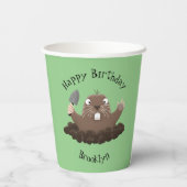 Gobelets En Papier Drôle gopher de poche creusant dessin dessin de de (Verso)