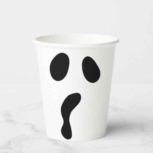 Gobelets En Papier Drôle Halloween face fantôme effrayant boo Party (Recto)