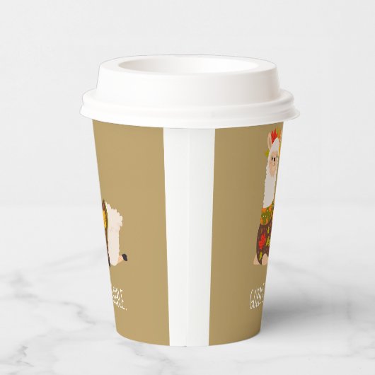 Gobelets En Papier Drôle Llama Turquie Thanksgiving (Droite)