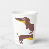 Gobelets En Papier Drôle mignon dachshund pour parent chien long (Verso)