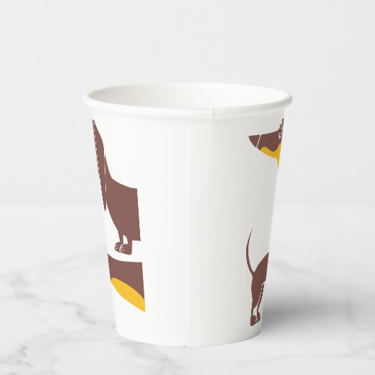 Gobelets En Papier Drôle mignon dachshund pour parent chien long (Droite)