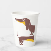 Gobelets En Papier Drôle mignon dachshund pour parent chien long (Recto)