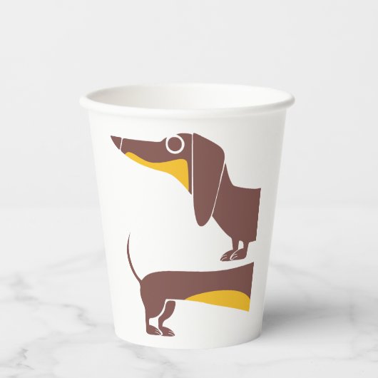 Gobelets En Papier Drôle mignon dachshund pour parent chien long (Recto)