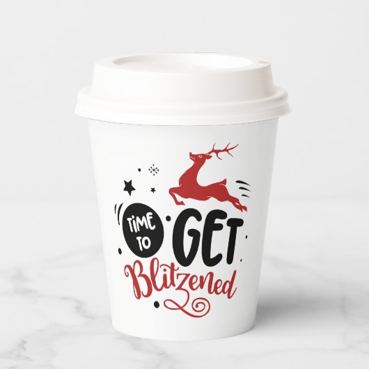 Gobelets En Papier drôle Noël blitzztime boire (Recto)