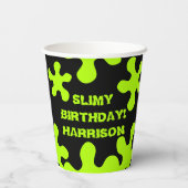 Gobelets En Papier Drôle noir vert slime nom personnalisé anniversair (Verso)