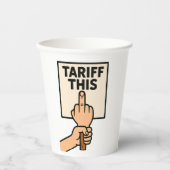 Gobelets En Papier Drôle panneau de protestation Tarif Ce doigt moyen (Recto)