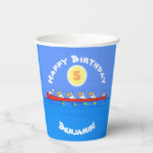 Gobelets En Papier Drôle pélicans rameurs dessin animé (Verso)