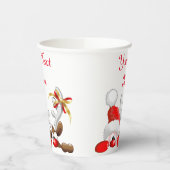 Gobelets En Papier Drôle Père Noël et Reindeer Cartoon (Gauche)