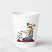 Gobelets En Papier Drôle Plomber Débloquant Une Toilette (Recto)