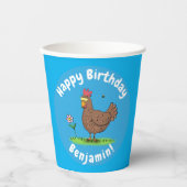 Gobelets En Papier Drôle poulet rustique illustration (Recto)