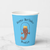 Gobelets En Papier Drôle sauter boudskipper poisson dessin animé (Verso)