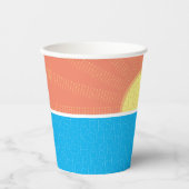 Gobelets En Papier Drôle soleil et requins été (Recto)