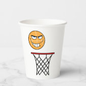 Gobelets En Papier Drôle souriant Basketball visage Dunking (Recto)