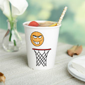 Gobelets En Papier Drôle souriant Basketball visage Dunking