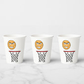 Gobelets En Papier Drôle souriant Basketball visage Dunking