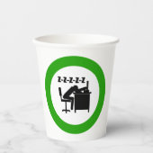 Gobelets En Papier Drôle Travailleur de bureau dormant au bureau (Recto)