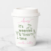 Gobelets En Papier Drôles Weenies Roses & Tinis Fête d'anniversaire a (Verso)