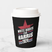 Gobelets En Papier Dudes Blanches Pour Kamala Harris 2024 (Recto)