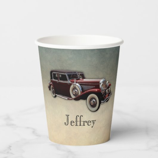 Gobelets En Papier Duesenberg/Duesy Model J Classic Car personnalisée (Verso)