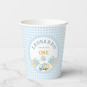 Gobelets En Papier Dump Truck First Birthday Boy (Verso)