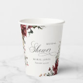 Gobelets En Papier Dusky Chaud Winter Festiage Fête des mariées Folia (Verso)