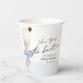 Gobelets En Papier Dusty Blue Bow Elle Attache le Nœud Shower de Mari (Recto)