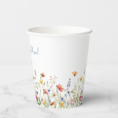 Gobelets En Papier Dusty Blue Colorful Rustic Wildflower Wedding (Verso)