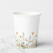 Gobelets En Papier Dusty Blue Colorful Rustic Wildflower Wedding (Droite)