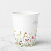 Gobelets En Papier Dusty Blue Colorful Rustic Wildflower Wedding (Recto)