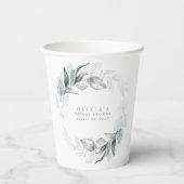 Gobelets En Papier Dusty Blue Eucalyptus (Verso)