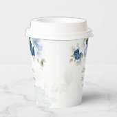 Gobelets En Papier Dusty Blue Floral Mariage botanique (Droite)