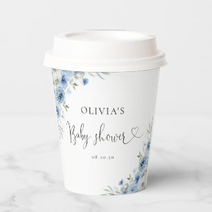 Gobelets En Papier Dusty Blue Ivory Baby shower Paper Cup