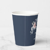 Gobelets En Papier Dusty Blue Mauve Rose rose ardoise Mariage floral  (Droite)