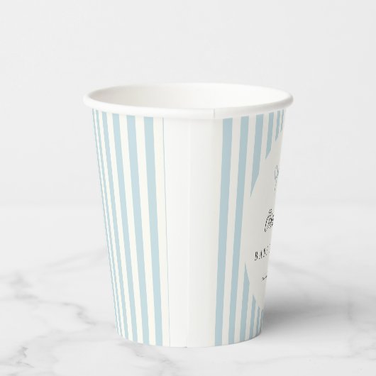 Gobelets En Papier Dusty Blue Stripes Classic Bow (Droite)