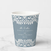 Gobelets En Papier Dusty Blue Talavera Carrelage Espagne Mariage Fies (Recto)