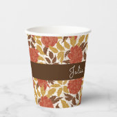 Gobelets En Papier Dusty Brunt Orange Peony Flowers Mariage de automn (Recto)