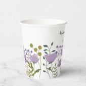 Gobelets En Papier Dusty Purple Spring Floral Mariage Personnalisé (Droite)