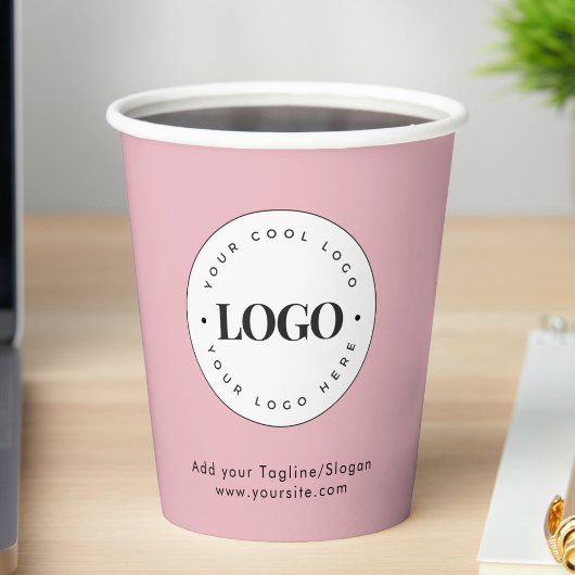 Gobelets En Papier Dusty Rose Ajouter Custom Business Company Logo Pa